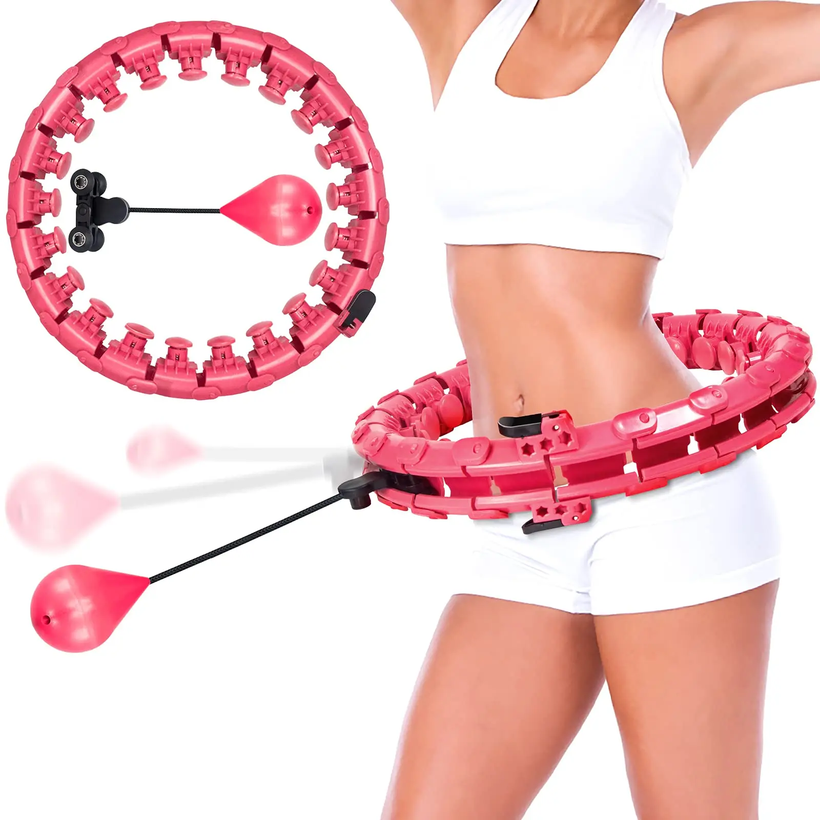 24 Parts Auto-Spinning Smart Sport Hoop Adjustable Fitness Circle Thin Waist Plastic Bodybuilding Exercise Intelligent Hula Ring
24 Parts Auto-Spinning Smart Sport Hoop Adjustable Fitness Circle Thin Waist Plastic Bodybuilding Exercise Intelligent Hula Ring