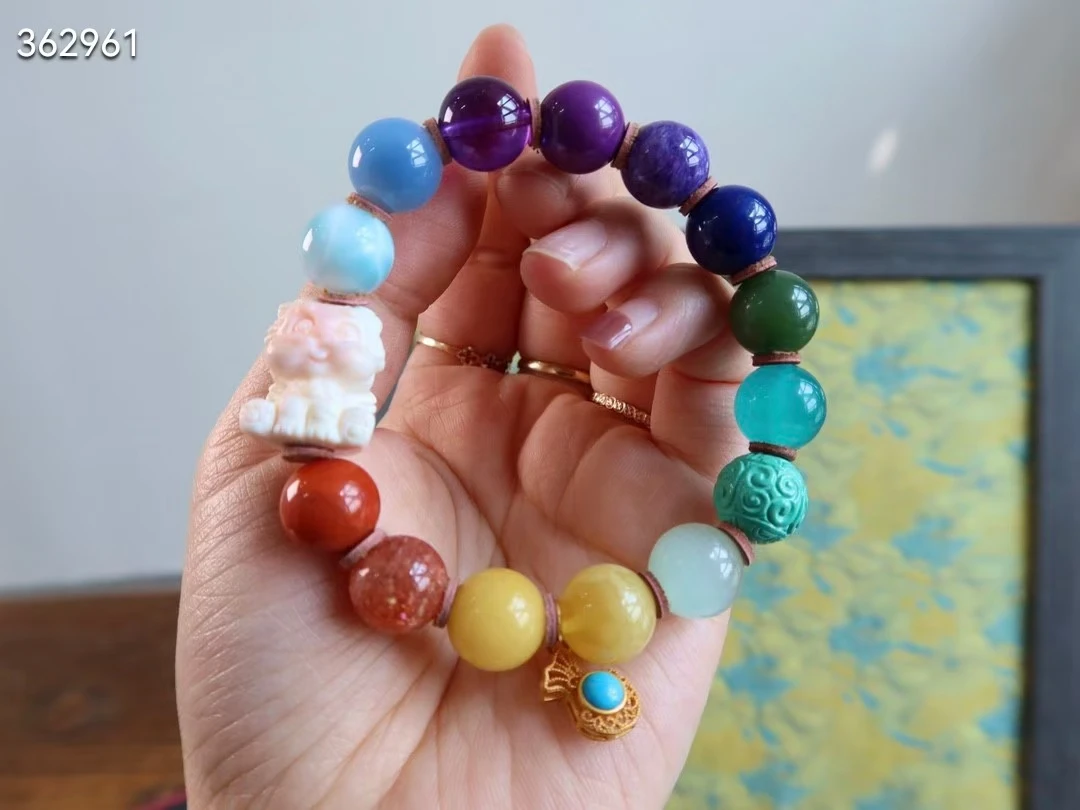 12mm Natural Different 17 Mixed Rabbit Amber Larimar Aquamarine Laps Agate Rutilated Quartz Cacoxenite Beads Bracelet AAAAA
12mm Natural Different 17 Mixed Rabbit Amber Larimar Aquamarine Laps Agate Rutilated Quartz Cacoxenite Beads Bracelet AAAAA