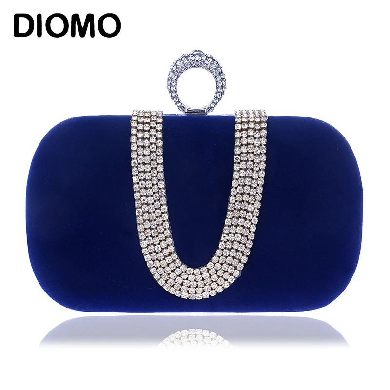 DIOMO Evening Bags Elegant Ladies Luxury U-shaped Diamond Clutch Purse Wedding Party Women Chain Ring Bags Black Blue Purple
DIOMO Evening Bags Elegant Ladies Luxury U-shaped Diamond Clutch Purse Wedding Party Women Chain Ring Bags Black Blue Purple