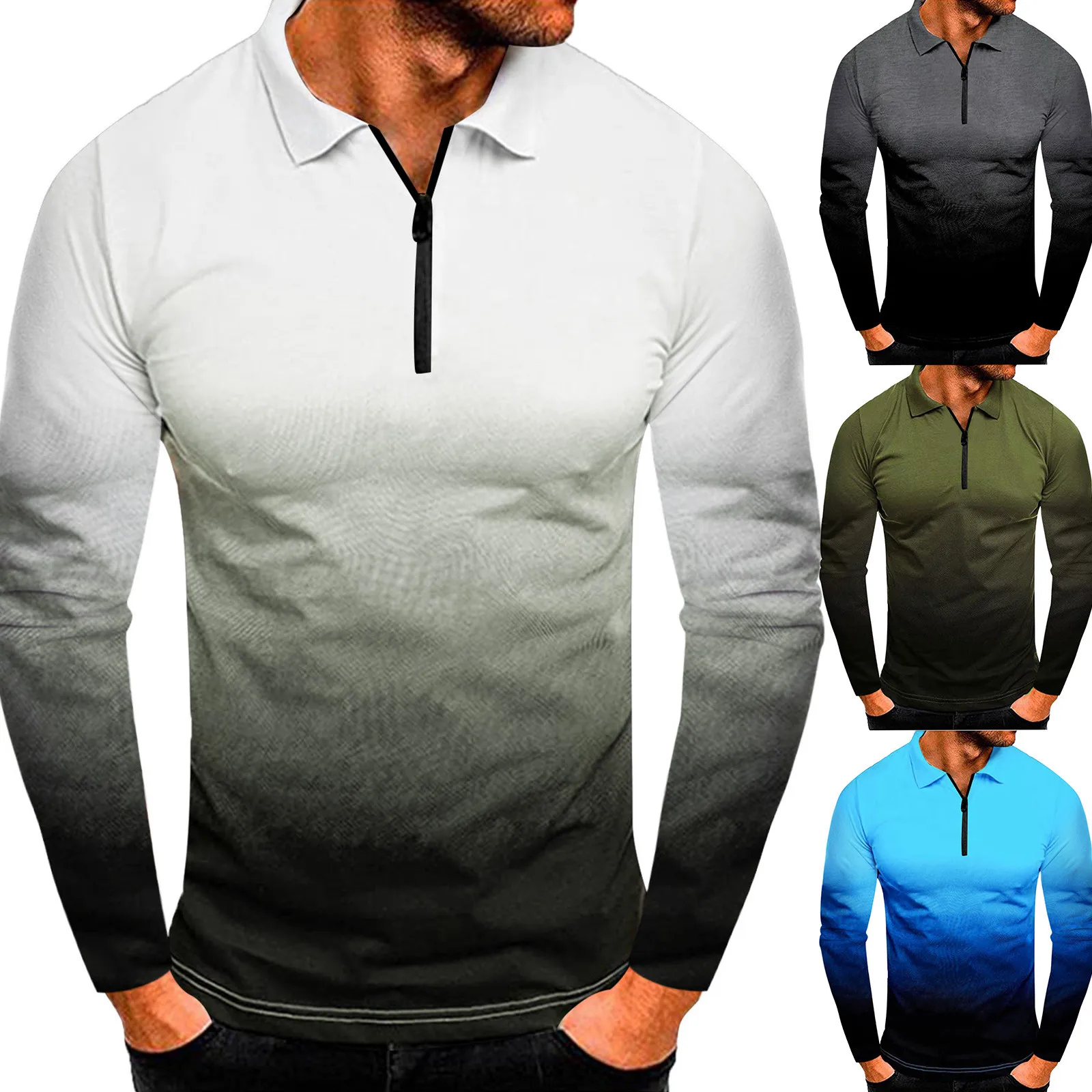 Men T Shirts Fashion Mens Spring And Autumn Fashion Casual Sports Gradient Lapel Long Sleeve Shirt Top Mens Sport Tops Loose Fit
Men T Shirts Fashion Mens Spring And Autumn Fashion Casual Sports Gradient Lapel Long Sleeve Shirt Top Mens Sport Tops Loose Fit