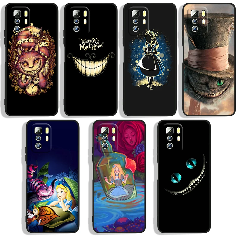 

Disney Alice in Wonderland Phone Case For Xiaomi Redmi Note 4X 5 5A(32GB) 6 7 8T 8 9 9T 9Pro Max 9S Pro Black Silicone Back Soft