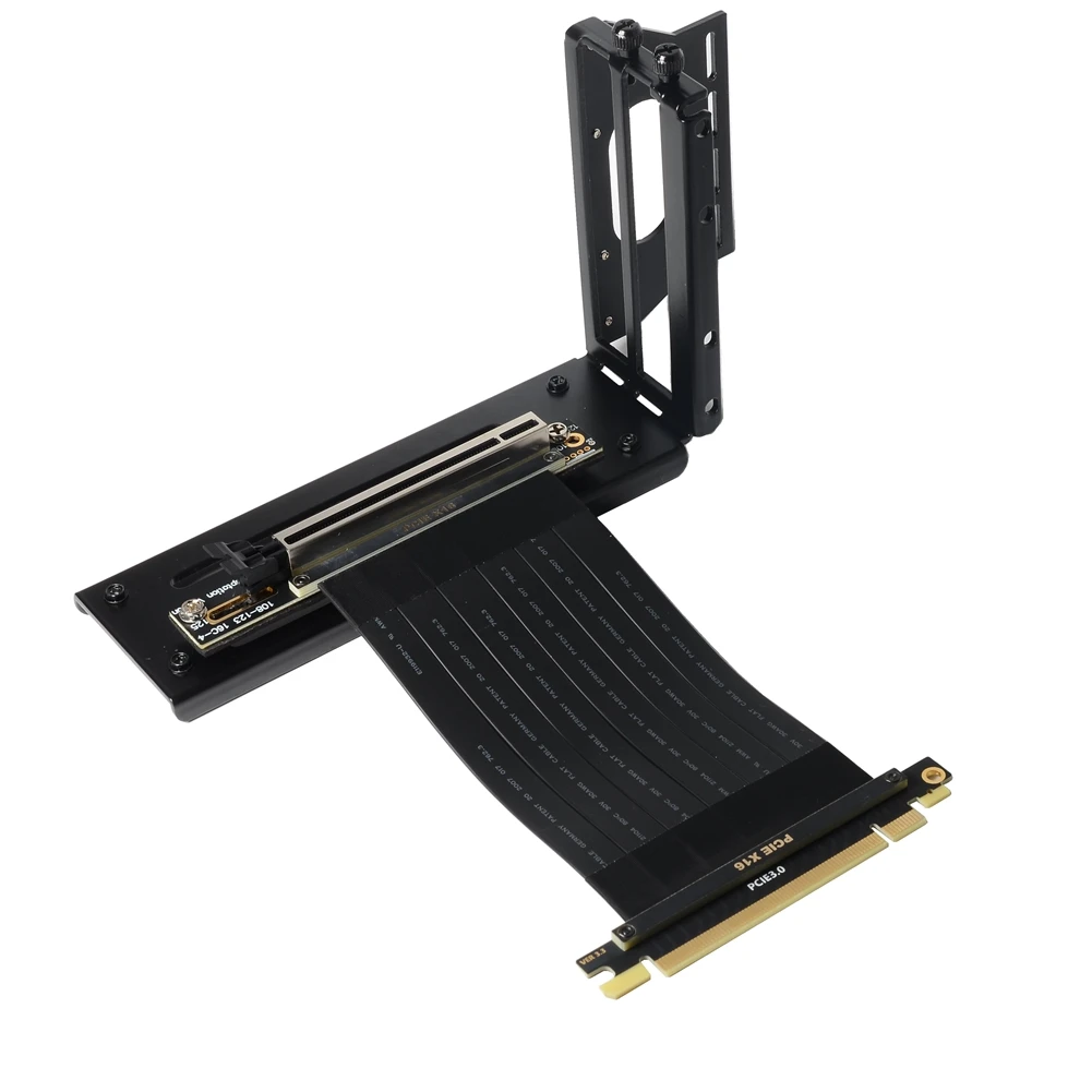 Black Riser PCI-E 3.0 High Speed PC Graphics Card PCI E Gen3 Extender 16x GPU Riser Cable With Vertical Bracket For ATX Chassis
Black Riser PCI-E 3.0 High Speed PC Graphics Card PCI E Gen3 Extender 16x GPU Riser Cable With Vertical Bracket For ATX Chassis