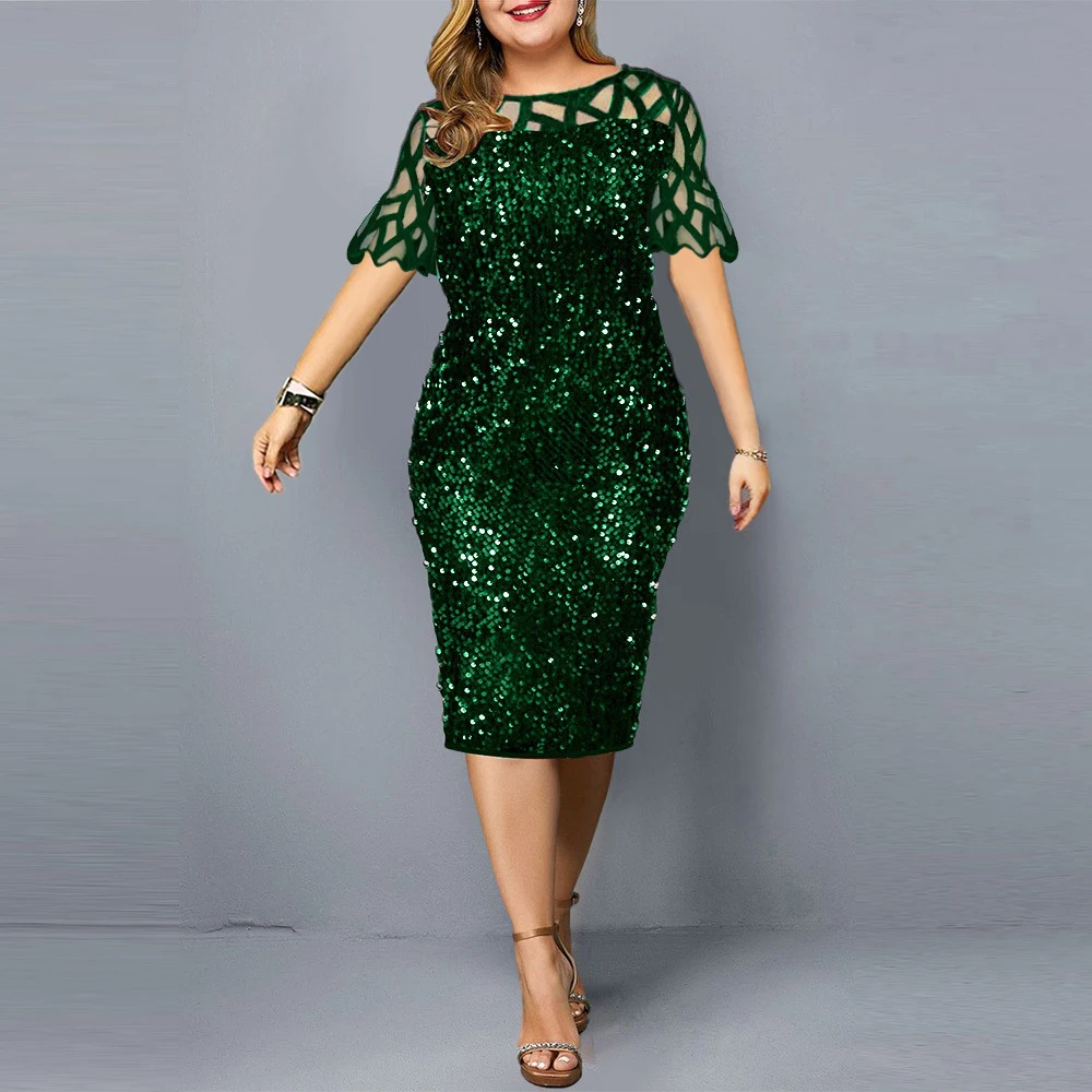 Fashion Green Sequin Party Dresses For Women 2022 Summer Elegant Mesh Short Sleeve Bodycon Evening Wedding Dress Ladies Club
Fashion Green Sequin Party Dresses For Women 2022 Summer Elegant Mesh Short Sleeve Bodycon Evening Wedding Dress Ladies Club