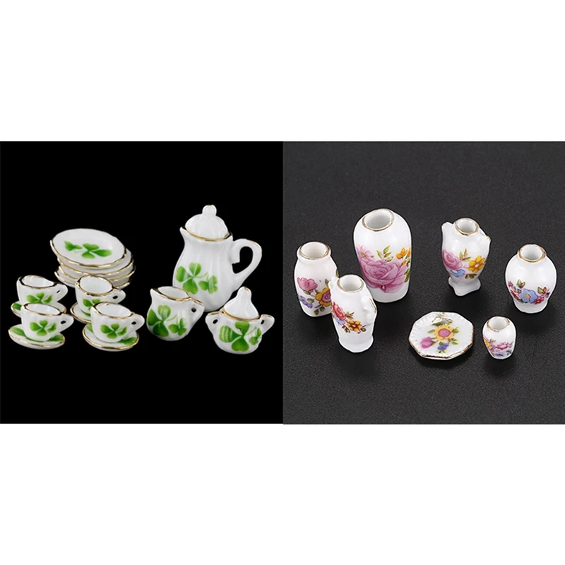 15X 1/12 Dollhouse Dining Ware Porcelain Tea Set Pot Cup Dish Clover Pattern & 7Pcs Ceramic China Porcelain Rose Vase
15X 1/12 Dollhouse Dining Ware Porcelain Tea Set Pot Cup Dish Clover Pattern & 7Pcs Ceramic China Porcelain Rose Vase