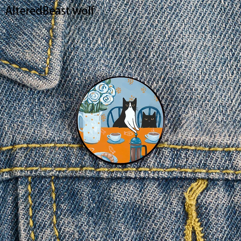 French Press Coffee Cats Pin Custom Funny Brooches Shirt Lapel Bag Cute Badge Cartoon Cute Jewelry Gift for Lover Girl Friends
French Press Coffee Cats Pin Custom Funny Brooches Shirt Lapel Bag Cute Badge Cartoon Cute Jewelry Gift for Lover Girl Friends