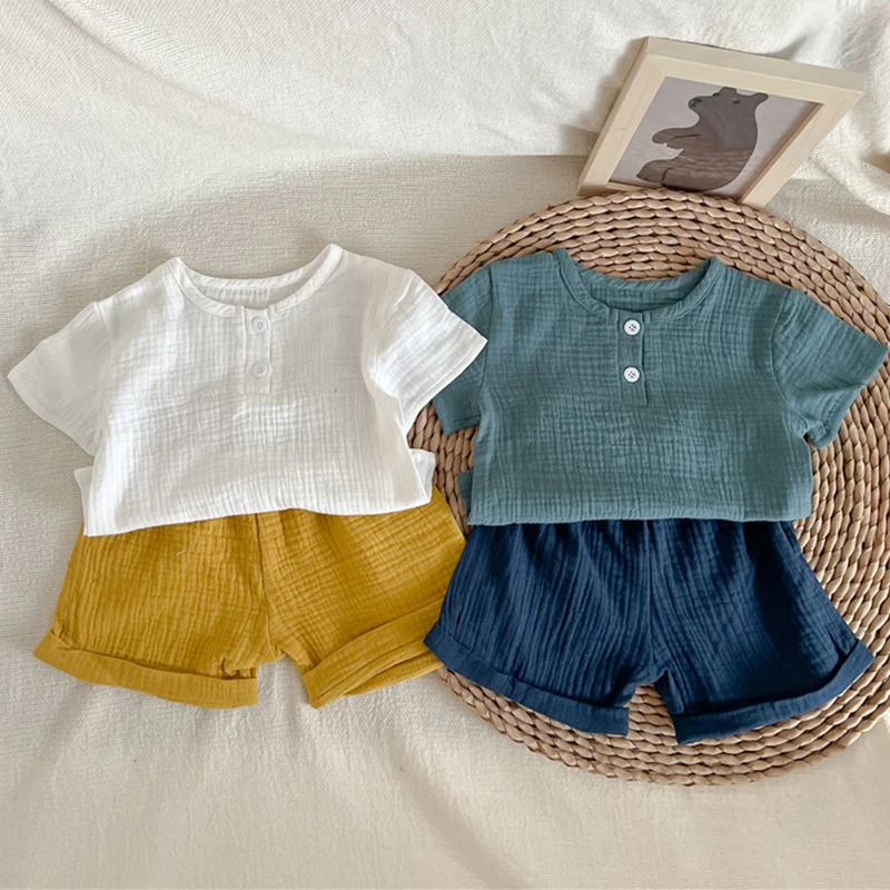 0-5Yrs Baby Clothes Set Summer Cotton Casual Tops Shorts For Boys Girls Set Unisex Toddlers 2 Pieces Kids Baby Outifs Clothing
0-5Yrs Baby Clothes Set Summer Cotton Casual Tops Shorts For Boys Girls Set Unisex Toddlers 2 Pieces Kids Baby Outifs Clothing