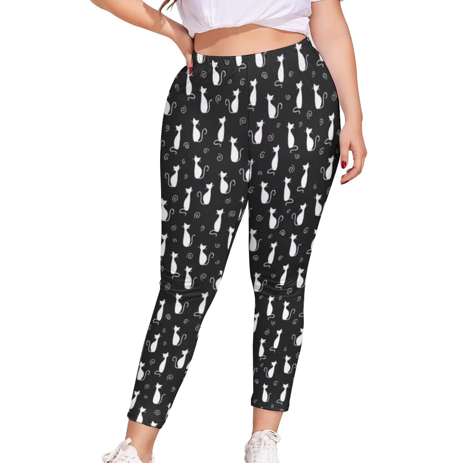 Animal Silhouette Leggings White Cats Print Street Trendy Leggins Women Hight Waist Funky Pants Birthday Present
Animal Silhouette Leggings White Cats Print Street Trendy Leggins Women Hight Waist Funky Pants Birthday Present
