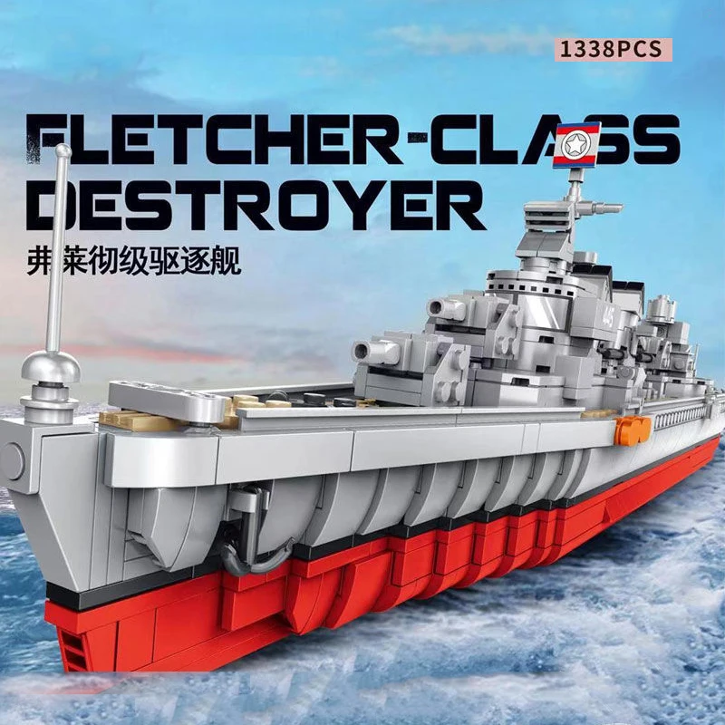 Military World War II Series Naval Equipment Fletcher-Class Destroyer Collection Model Building Blocks Bricks Toys Gifts
Military World War II Series Naval Equipment Fletcher-Class Destroyer Collection Model Building Blocks Bricks Toys Gifts
