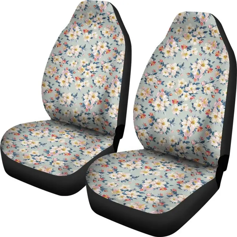 White Flowers Car Seat Covers | Set of 2 | Universal Fit Seat Protectors For SUV and Car Bucket Seats
White Flowers Car Seat Covers | Set of 2 | Universal Fit Seat Protectors For SUV and Car Bucket Seats