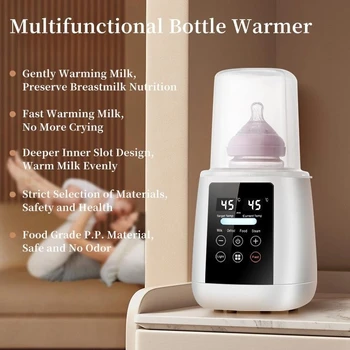 Electric Multifunctional Milk Bottle Warmer 200W One-Click Operation Defrost Warm Sterilize Anti-dry Function Baby Bottle Heater