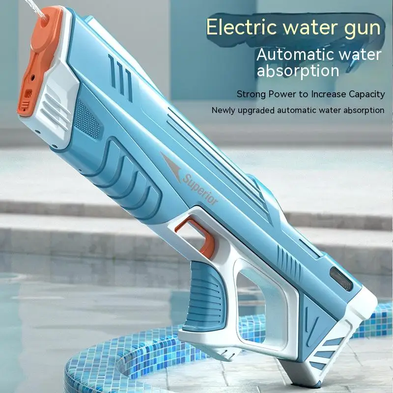 

Полуводостойкий Электрический водяной пистолет, автоматическое всасывание, мощный электрический пистолет для пляжа и боя с непрерывными волосами, водная война, Дрифтинг для мальчиков и девочек