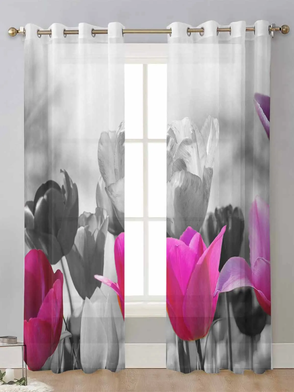 Colorful Tulips Spring Sheer Curtains For Living Room Window Transparent Voile Tulle Curtain Cortinas Drapes Home Decor
Colorful Tulips Spring Sheer Curtains For Living Room Window Transparent Voile Tulle Curtain Cortinas Drapes Home Decor