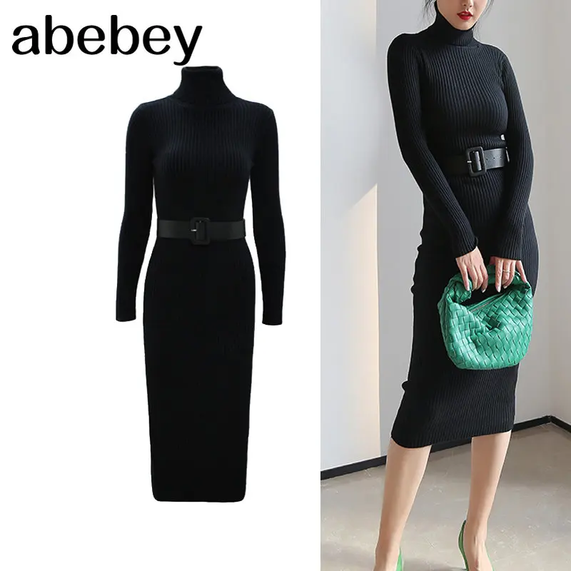 Зимнее осеннее уличное повседневное тонкое вязаное платье, женское сексуальное черное облегающее трикотажное платье Zevity, платья Goblincor 
Зимнее осеннее уличное повседневное тонкое вязаное платье, женское сексуальное черное облегающее трикотажное платье Zevity, платья Goblincor