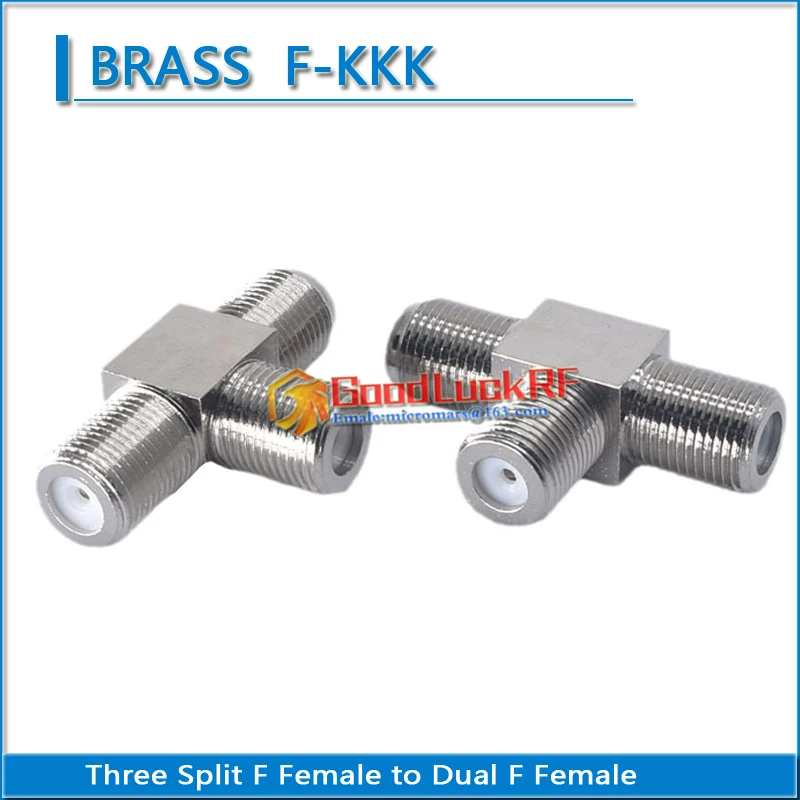 1X Pcs F 3 Way Splitter Adapter Socket F Female To 2 Dual F Female T-Type plug Nickel Plated RF Video Coaxial Connector TV Box
1X Pcs F 3 Way Splitter Adapter Socket F Female To 2 Dual F Female T-Type plug Nickel Plated RF Video Coaxial Connector TV Box
