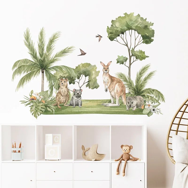 Cartoon Tropical Green Planting Coconut Tree Wall Sticker Kangaroo Raccoon Bedroom Living Room Kids Room Home Decor Wallpaper
Cartoon Tropical Green Planting Coconut Tree Wall Sticker Kangaroo Raccoon Bedroom Living Room Kids Room Home Decor Wallpaper