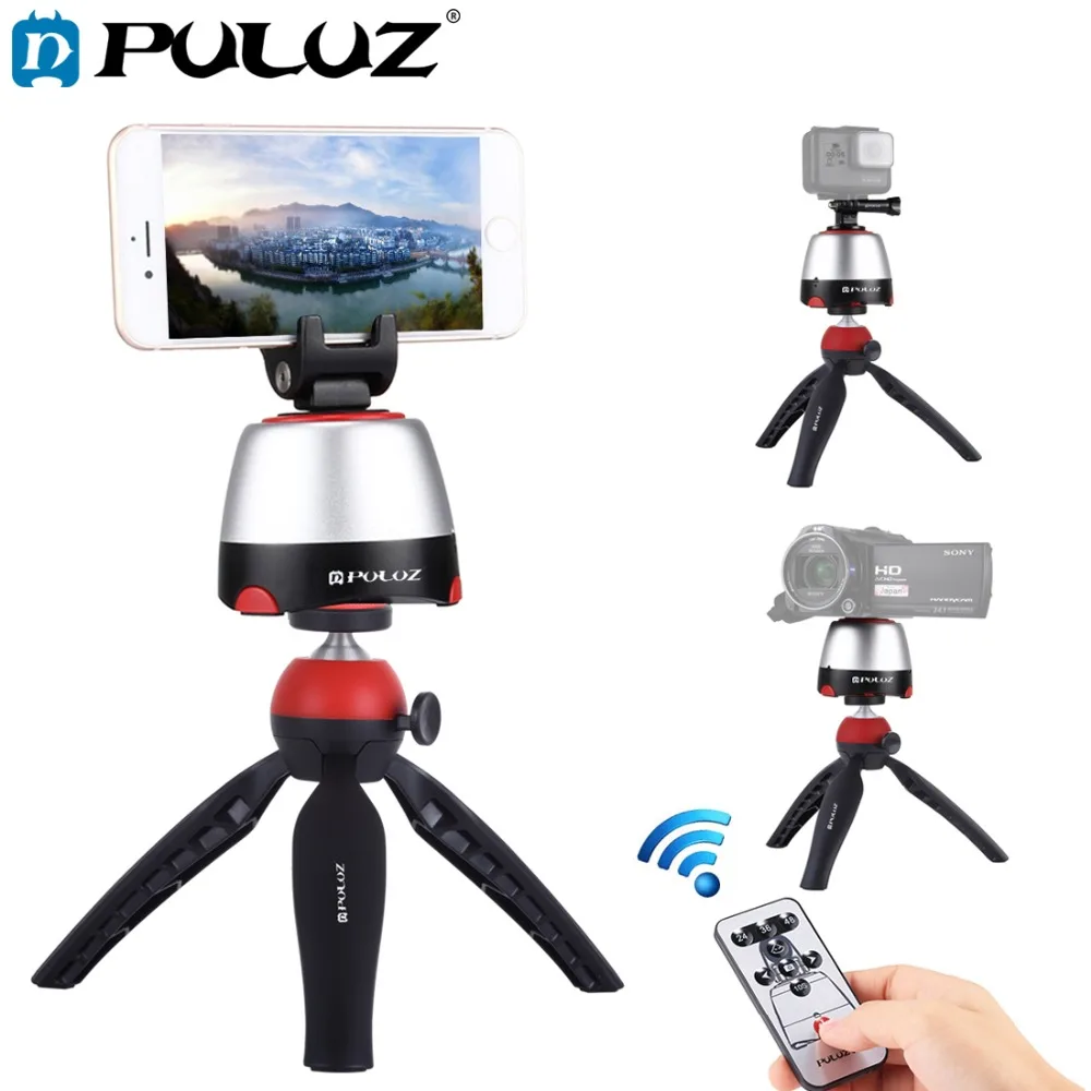 PULUZ Electronic Tripod 360 Degree Rotating Panoramic Tripod Head w/h Remote Controller For GoPro Iphone Smartphone DSLR Cameras
PULUZ Electronic Tripod 360 Degree Rotating Panoramic Tripod Head w/h Remote Controller For GoPro Iphone Smartphone DSLR Cameras