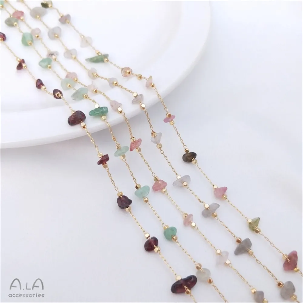 Natural tourmaline garnet strawberry crystal gravel chain 14K gold bao dispersion chain DIY handmade jewelry materials
Natural tourmaline garnet strawberry crystal gravel chain 14K gold bao dispersion chain DIY handmade jewelry materials