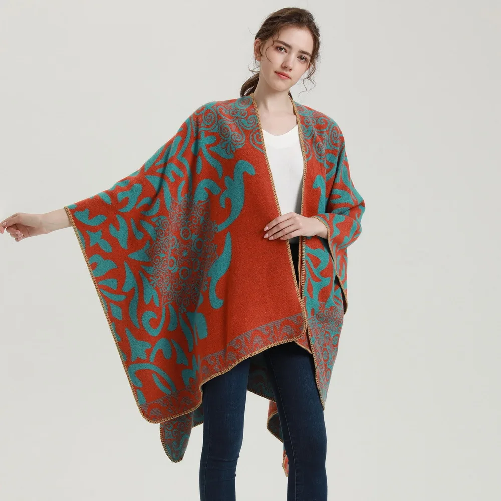 130*150Cm Vintage Mandala Flower Print Slit Shawl Women Luxury Cashmere Cloak Winter Loose Warm Cardigan with Large Hem
130*150Cm Vintage Mandala Flower Print Slit Shawl Women Luxury Cashmere Cloak Winter Loose Warm Cardigan with Large Hem
