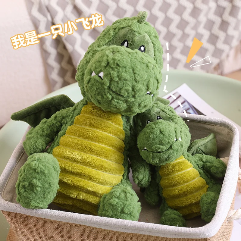 

Stuffed toy green sitting croak frog small flying dragon doll cute crocodile boys pillow children's birthday gift girl