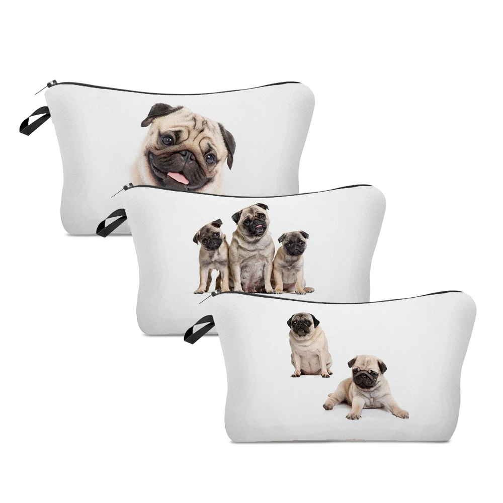 Women Portable Cosmetic Bags Pug Bulldog Print Wash Bag Pouch Travel Storage Zip Toiletries Organizer Female Pocket Money Bag
Women Portable Cosmetic Bags Pug Bulldog Print Wash Bag Pouch Travel Storage Zip Toiletries Organizer Female Pocket Money Bag