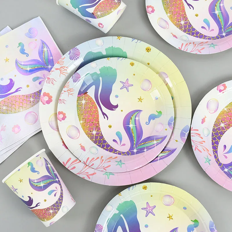 Cute Little Mermaid Party Tableware Paper Cups Plates Tablecover Under The Sea Girl Birthday Party DIY Decorations Baby Shower
Cute Little Mermaid Party Tableware Paper Cups Plates Tablecover Under The Sea Girl Birthday Party DIY Decorations Baby Shower