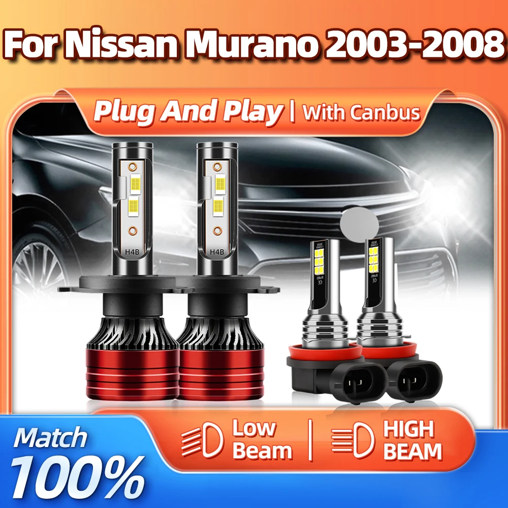240W Canbus LED Headlight 40000LM Auto Headlamps Bulbs 12V 6000K Turbo Fog Lamps For Nissan Murano 2003 2004 2005 2006 2007 2008
240W Canbus LED Headlight 40000LM Auto Headlamps Bulbs 12V 6000K Turbo Fog Lamps For Nissan Murano 2003 2004 2005 2006 2007 2008