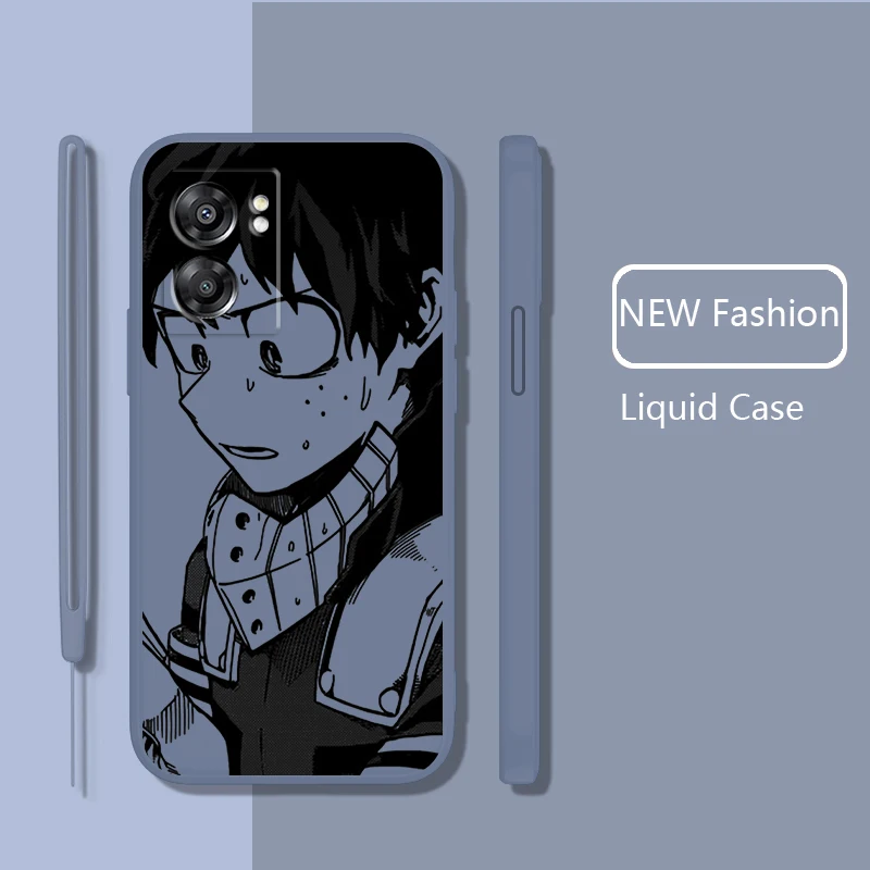 

My Hero Academia Deku Case For OPPO Find X5 X3 Lite F21 A96 A94 A93 A77 A76 A74 A72 A57 A53S 5G Liquid Rope Phone Cover Coque