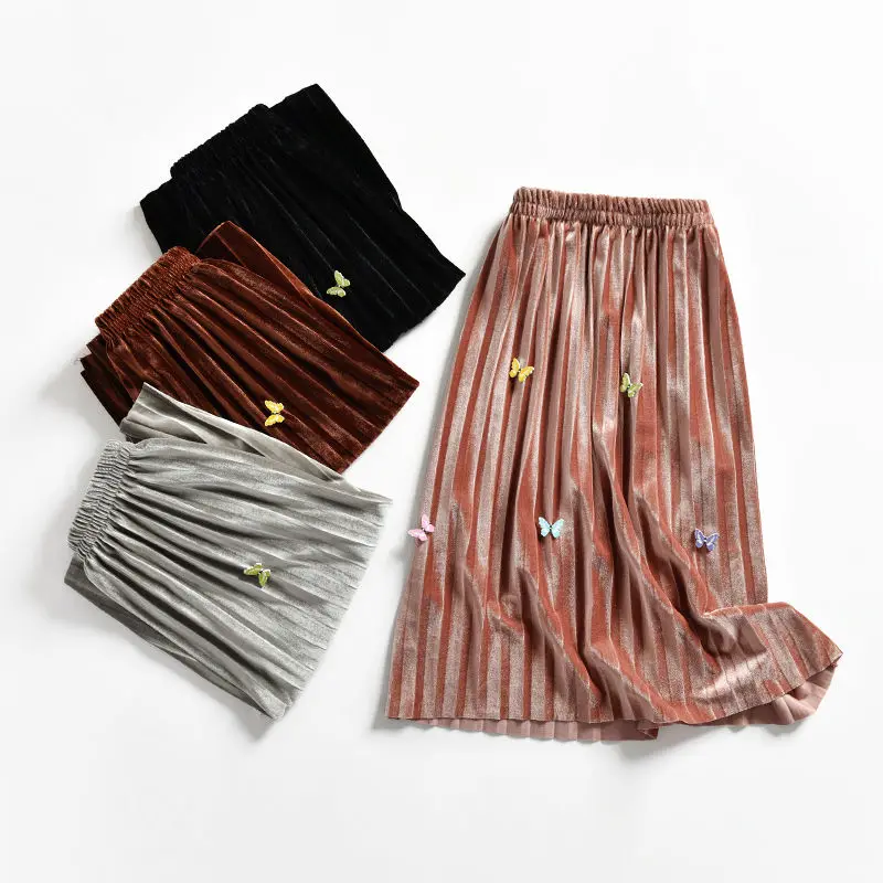 Long Skirt Children's Literary Gold Velvet Pleated Skirt Girls Skirt Baby Children's Clothing Long Skirt Parent-child Skirt New
Long Skirt Children's Literary Gold Velvet Pleated Skirt Girls Skirt Baby Children's Clothing Long Skirt Parent-child Skirt New