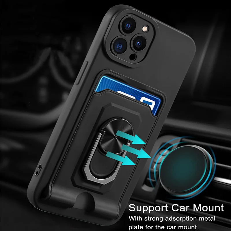 Luxury Magnetic Ring Card Holder Phone Case For iPhone 14 13 12 11 Pro XS Max XR SE X 8 7 Plus Lens Protect Soft Silicone Cover
Luxury Magnetic Ring Card Holder Phone Case For iPhone 14 13 12 11 Pro XS Max XR SE X 8 7 Plus Lens Protect Soft Silicone Cover