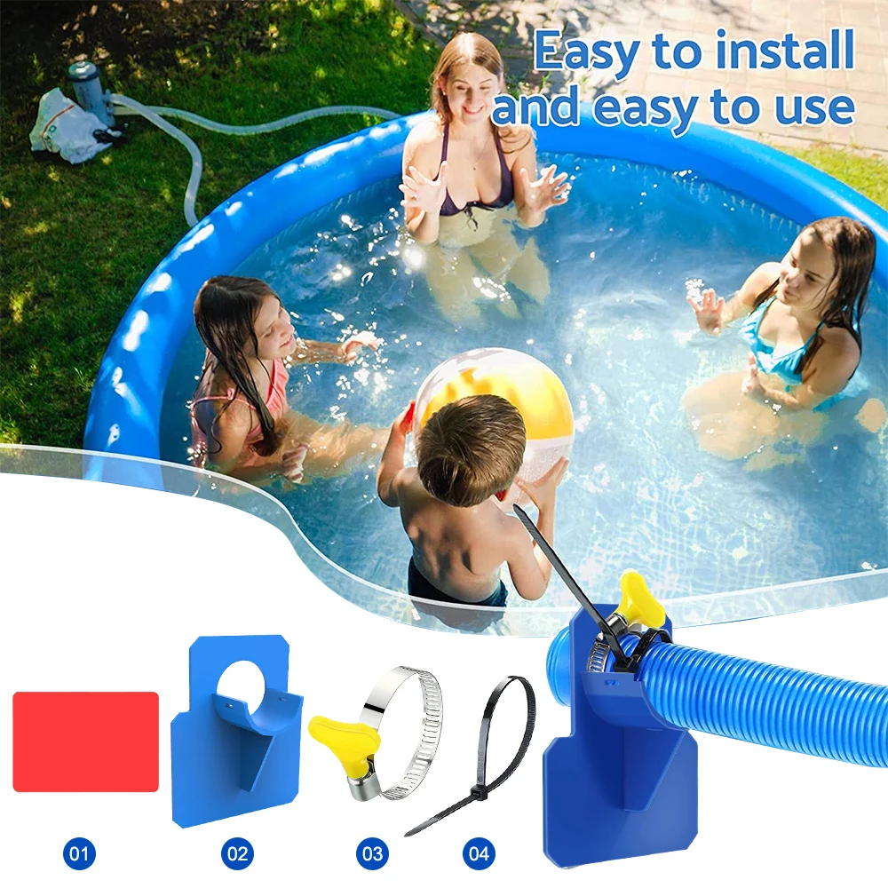 

Swimming Pool Pipe Holder Hose Bracket Mount Supports Pipes for Intex Above Ground Hose Outlet with Cable Tie Fixing Accessories