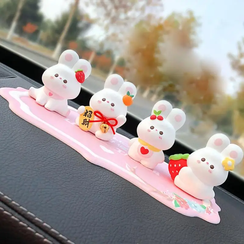 

Car Dashboard Ornament Automobile Cute Bunny Decoration Ornaments Universal Tabletop Rabbit Ornament Auto Interior Accessories