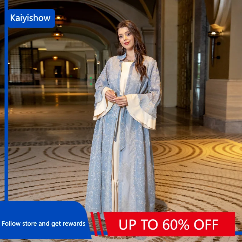 Summer Abaya Dress Elegant Muslim Women Long Sleeve Polyester Embroidery Yellow Blue Long Abaya Muslim Sets Muslim Dress Women
Summer Abaya Dress Elegant Muslim Women Long Sleeve Polyester Embroidery Yellow Blue Long Abaya Muslim Sets Muslim Dress Women