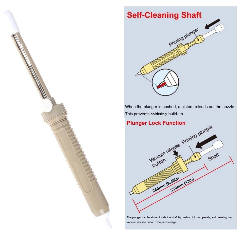 Metal Solder Sucker Welding Sucker Soldering Remover 330mm Long Desoldering Pump Desolder Suction Tin Welding Hand Tools
Metal Solder Sucker Welding Sucker Soldering Remover 330mm Long Desoldering Pump Desolder Suction Tin Welding Hand Tools