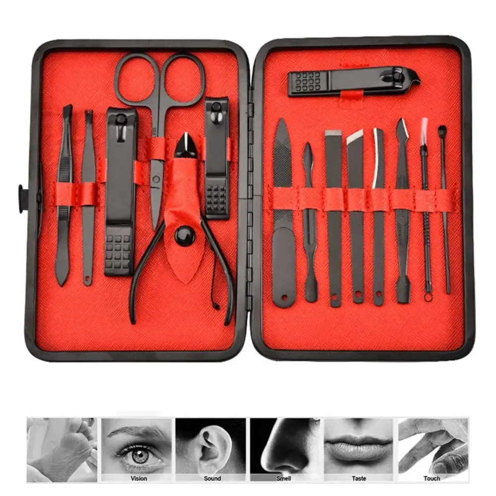 

15pcs/set Nail Care Manicure Cutter Toe Forceps Nail Shaper Manicure Suit Nail Clippers Nail Scissors Tool Foot File