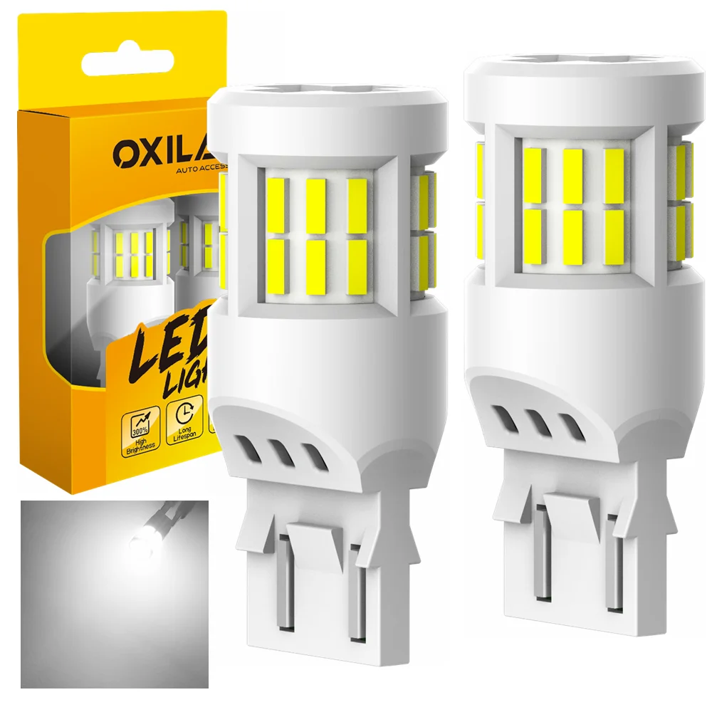 

OXILAM 2X T20 W21/5W 7443 7440 W21W LED Bulb DRL Canbus Error Free Car Parking Daytime Running Lights 6000K White Super Bright