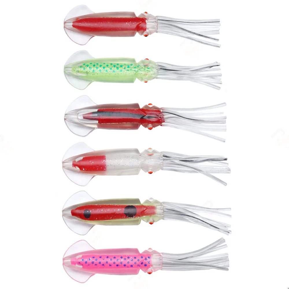 6Pcs/lot Color Transparent Octopus Soft Bait 12.7g Squid Color Tube Fake Bait Sea Fishing Lure Tackle
6Pcs/lot Color Transparent Octopus Soft Bait 12.7g Squid Color Tube Fake Bait Sea Fishing Lure Tackle