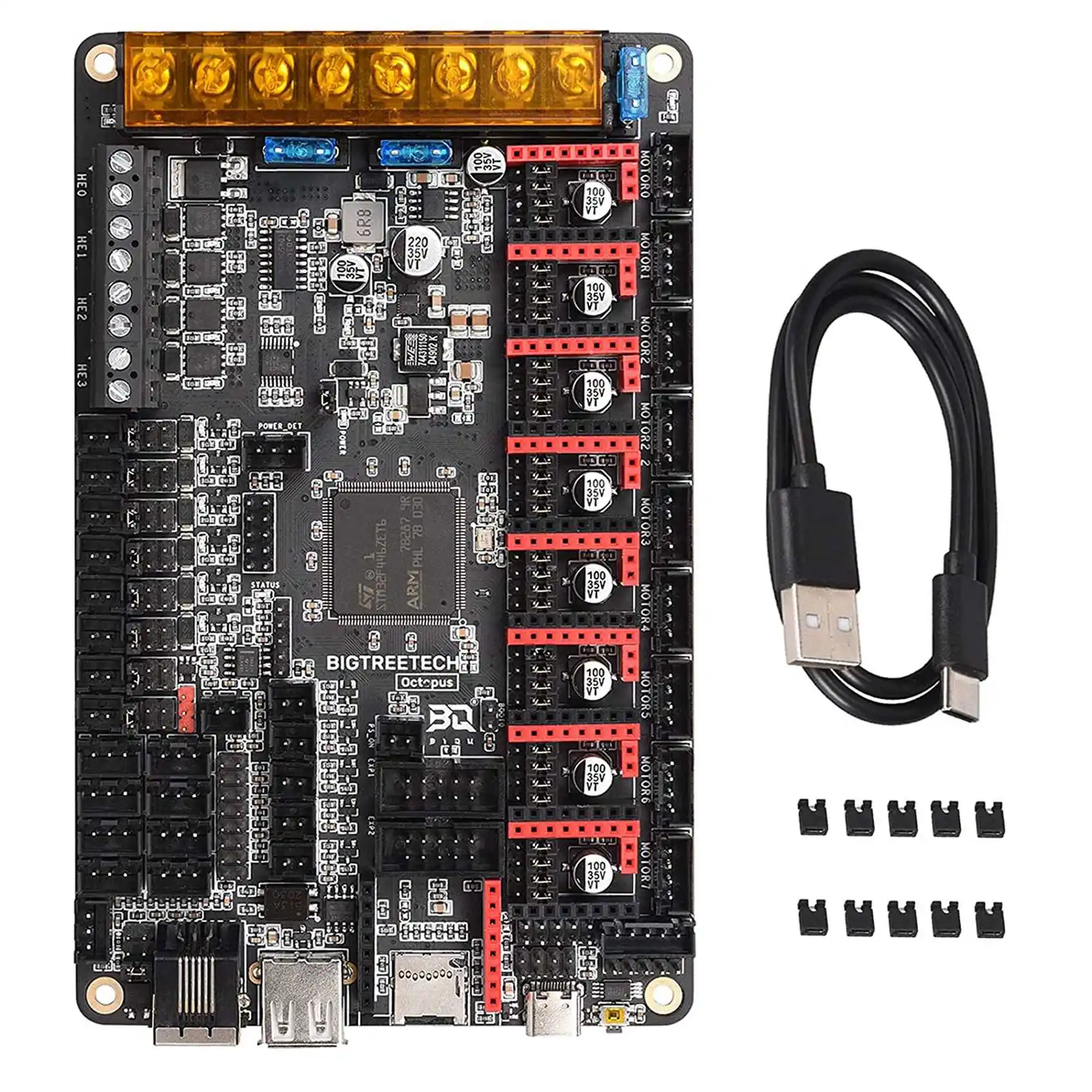 3D Printer Control Board Octopus V1.1 32Bit Control Silent Board Up to 8 Stepper Drivers Support Running Klipper
3D Printer Control Board Octopus V1.1 32Bit Control Silent Board Up to 8 Stepper Drivers Support Running Klipper