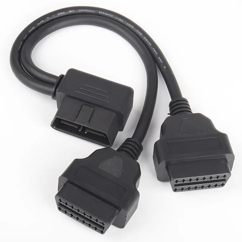 L-type OBD2 1-in-2 Extension Cable Elbow 90 Degrees, One Pulling Two Connecting and Transferring Wire 16 Pins, Cores, 0.3m
L-type OBD2 1-in-2 Extension Cable Elbow 90 Degrees, One Pulling Two Connecting and Transferring Wire 16 Pins, Cores, 0.3m