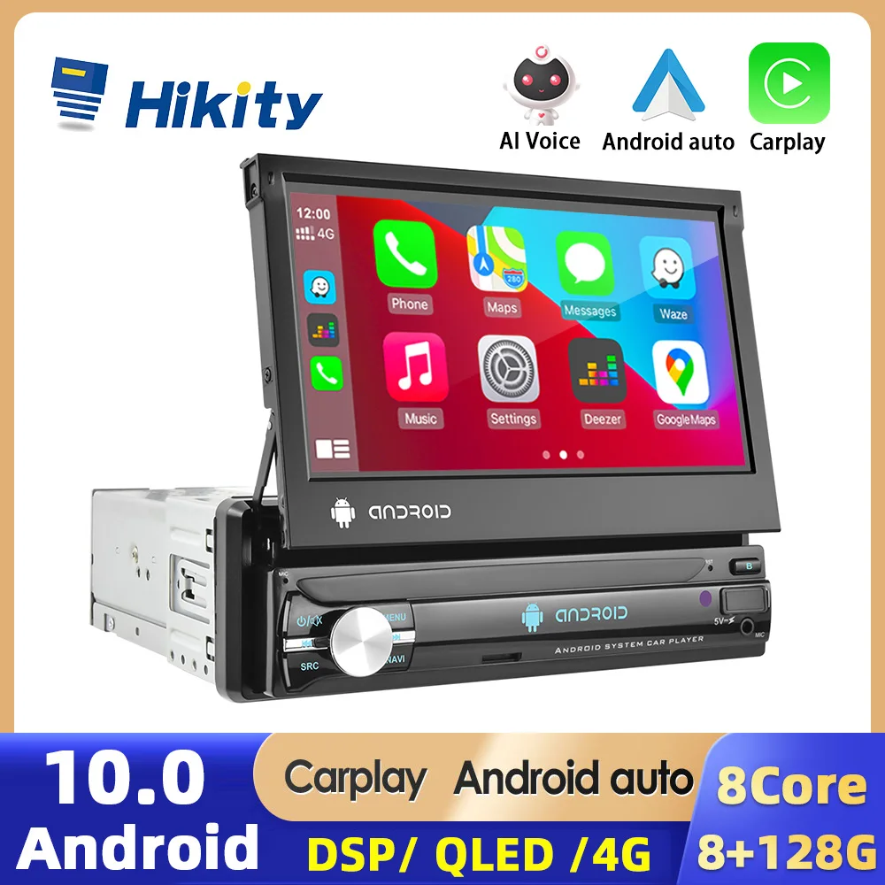 Hikity 1 Din Android Car Radio CarPlay 7'' Retractable Screen Universal Autoradio Multimedia Player GPS Navigation Audio Stere
Hikity 1 Din Android Car Radio CarPlay 7'' Retractable Screen Universal Autoradio Multimedia Player GPS Navigation Audio Stere