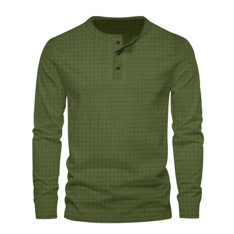 2023 autumn and winter new men's casual loose base shirt warm clothes solid color plaid T-shirt.
2023 autumn and winter new men's casual loose base shirt warm clothes solid color plaid T-shirt.