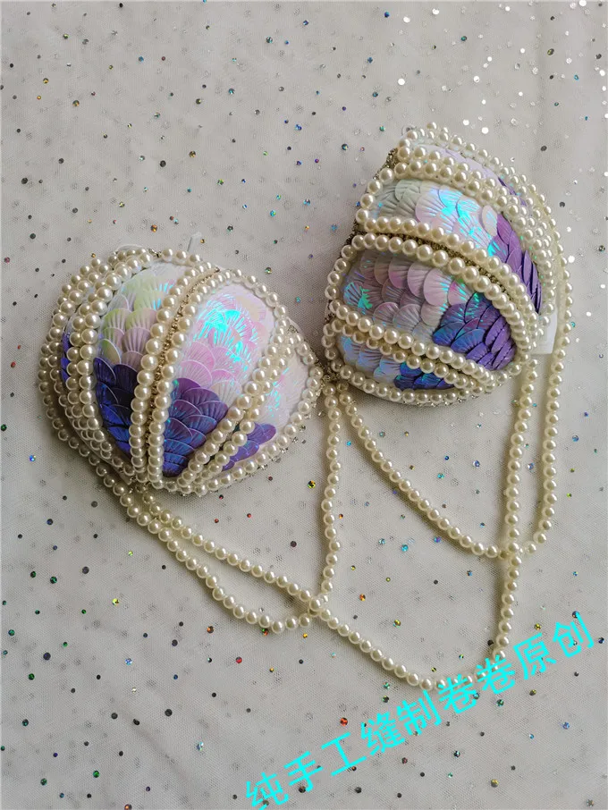 Handmade Pearl Flash Swimsuit Shell Bikini Bra Underwire Chest Pad Underwear Set Sexy Music Festival RAVE Aquarium Snorkeling
Handmade Pearl Flash Swimsuit Shell Bikini Bra Underwire Chest Pad Underwear Set Sexy Music Festival RAVE Aquarium Snorkeling