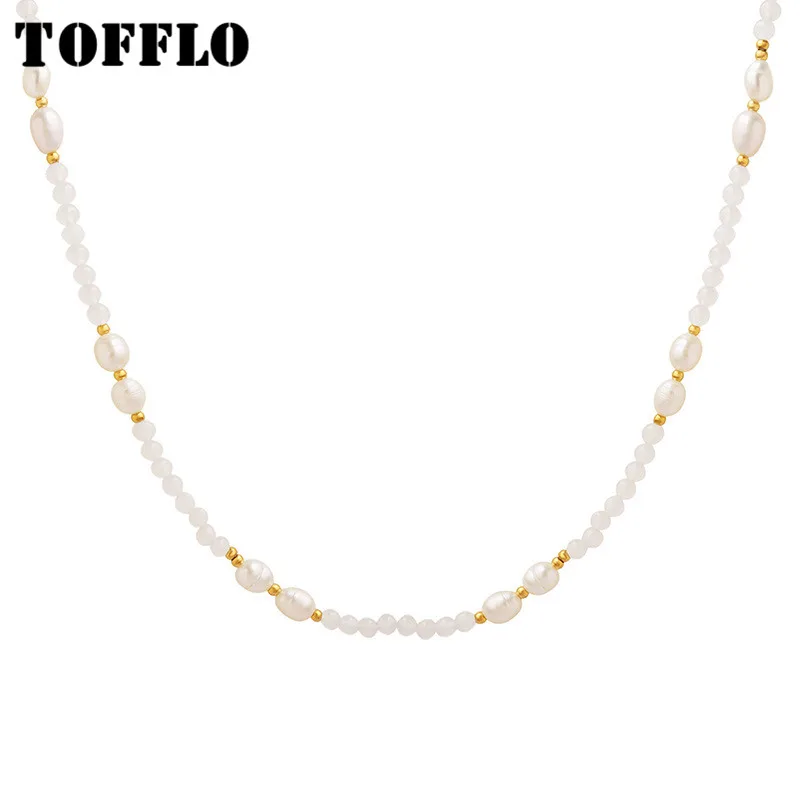 TOFFLO Stainless Steel Jewelry Natural Freshwater Pearl Irregular Clavicle Chain Women's Elegant Necklace BSP1261
TOFFLO Stainless Steel Jewelry Natural Freshwater Pearl Irregular Clavicle Chain Women's Elegant Necklace BSP1261
