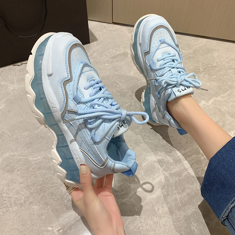 Fashion Women Chunky Sneakers High-end Mesh Breathable Lace-up Designer Vulcanized Daddy Shoes Sports Flats Platform Shoes
Fashion Women Chunky Sneakers High-end Mesh Breathable Lace-up Designer Vulcanized Daddy Shoes Sports Flats Platform Shoes