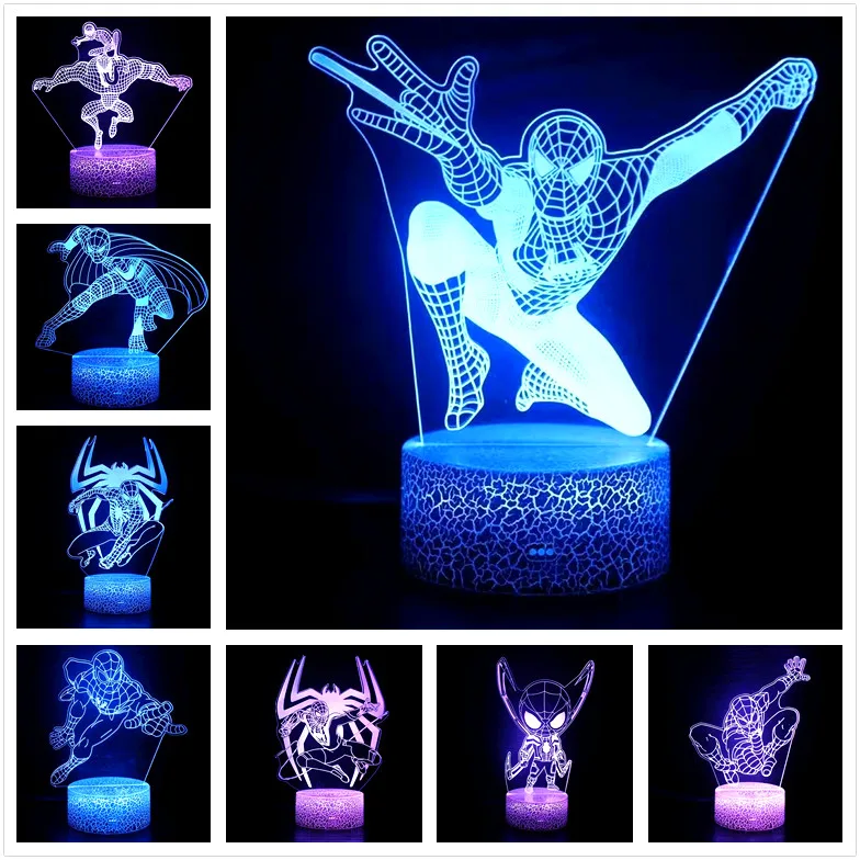 Marvel 3d Lamp For Bedroom Decoration Spider Man Led Night Light With 7/16 Colors Neon Lamp For Kit Birthday Gift Disney Lamp
Marvel 3d Lamp For Bedroom Decoration Spider Man Led Night Light With 7/16 Colors Neon Lamp For Kit Birthday Gift Disney Lamp
