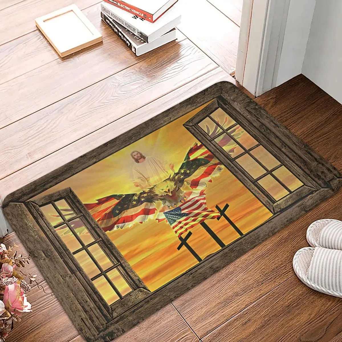 Jesus American Eagle Canvas Poster Doormat Rug carpet Mat Footpad Bath mat Non-slip toilet Balcony Parlor durable Washable
Jesus American Eagle Canvas Poster Doormat Rug carpet Mat Footpad Bath mat Non-slip toilet Balcony Parlor durable Washable