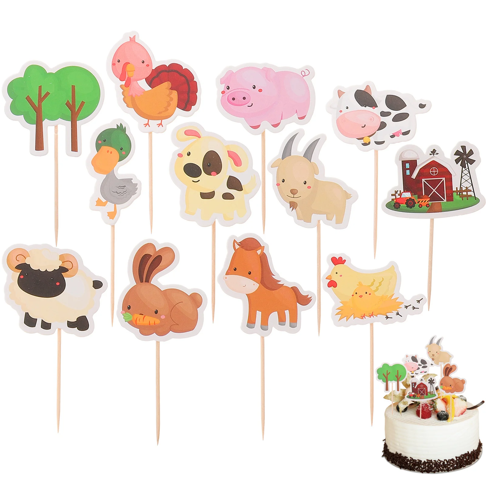 Cake Farm Animal Cupcake Party Toppers Birthday Picks Supplies Topper Decorations Kids Cartoon Theme Barnyard Favors Decoration 
Cake Farm Animal Cupcake Party Toppers Birthday Picks Supplies Topper Decorations Kids Cartoon Theme Barnyard Favors Decoration