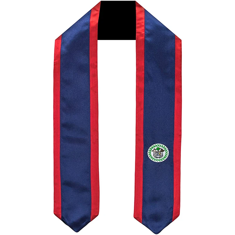 

Little Painter Belize Flag Graduation Sash/Stole International Study Abroad Adult 72inch length