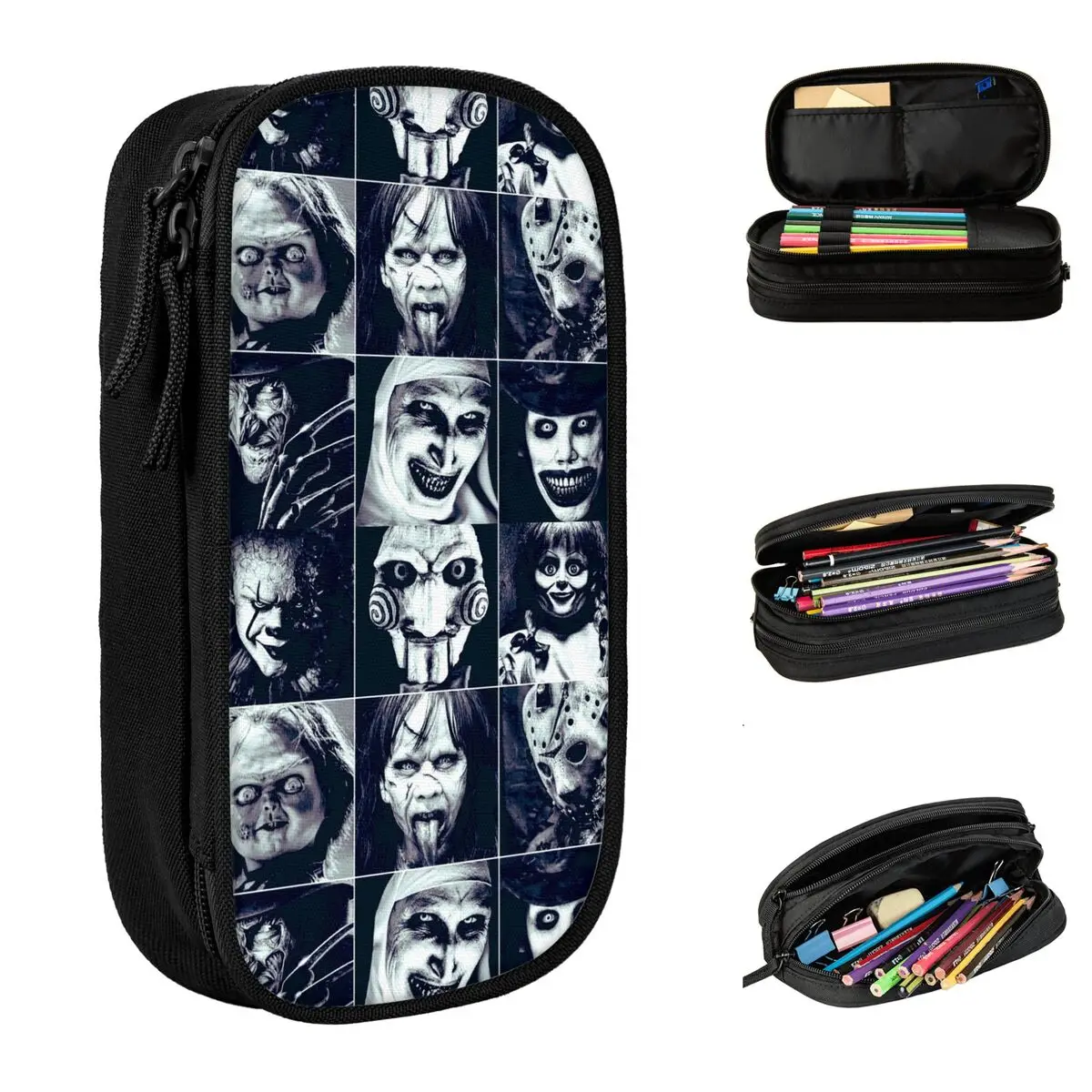 Horror Movie Gothic Pencil Case Scream Chucky Pencilcases Pen Box for Girls Boys Big Capacity Pencil Bags Office Gift Stationery
Horror Movie Gothic Pencil Case Scream Chucky Pencilcases Pen Box for Girls Boys Big Capacity Pencil Bags Office Gift Stationery