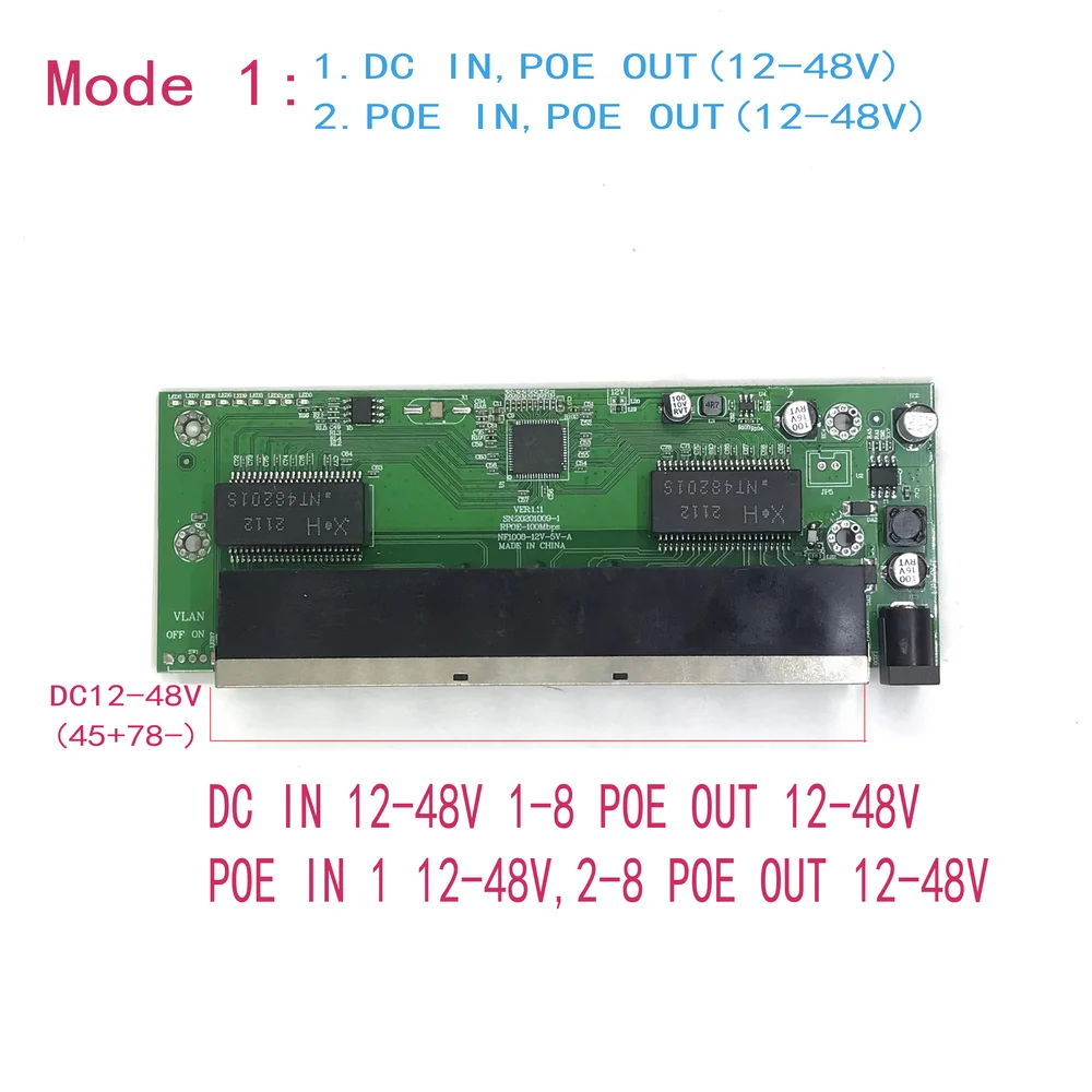 Reverse power Buck poe switch POE IN/OUT 5V12V24V48V 100mbps 802.3AT/AF 45+78- DC5V~48V long distance series Force POE48V12V24V
Reverse power Buck poe switch POE IN/OUT 5V12V24V48V 100mbps 802.3AT/AF 45+78- DC5V~48V long distance series Force POE48V12V24V
