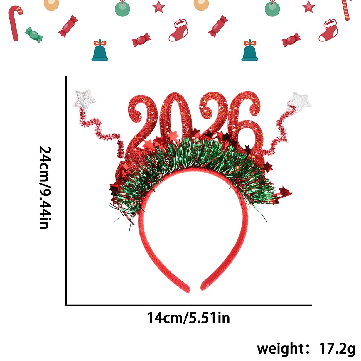 Новогодняя повязка на голову 2026
Новогодняя повязка на голову 2026